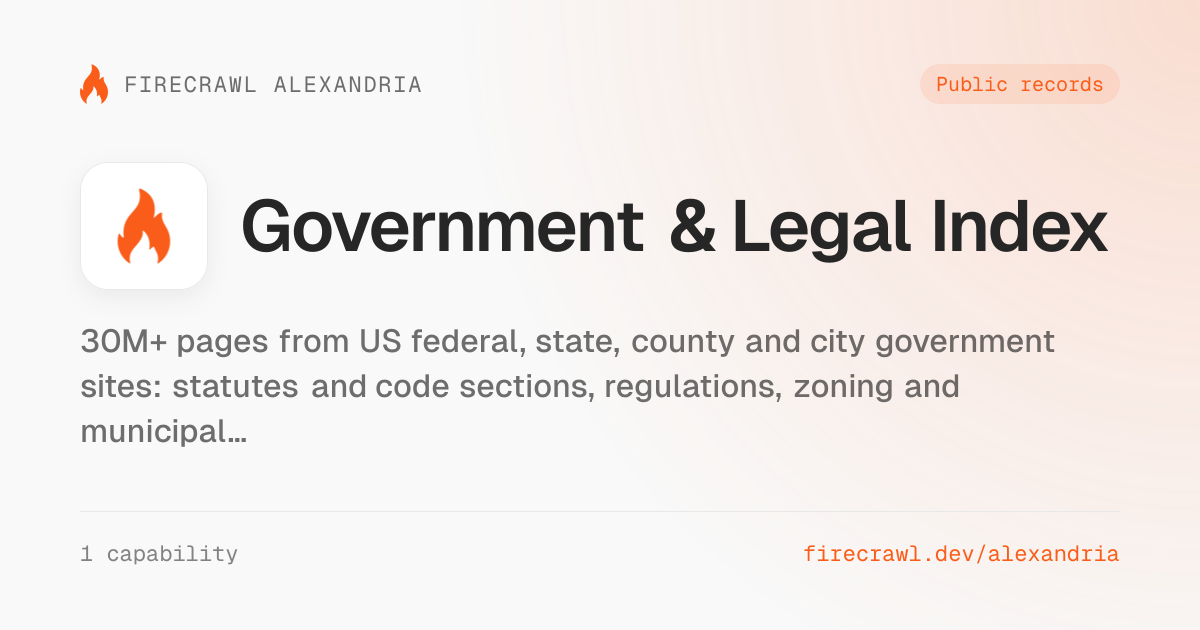 Introducing the Government & Legal Index