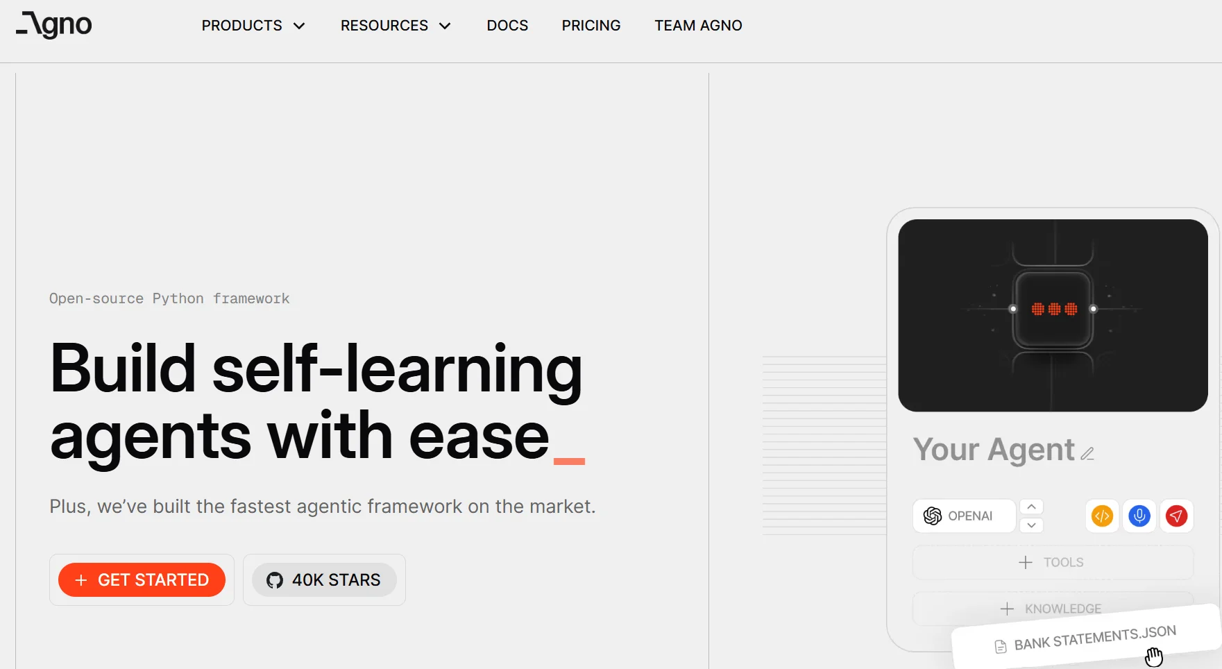 Agno home page