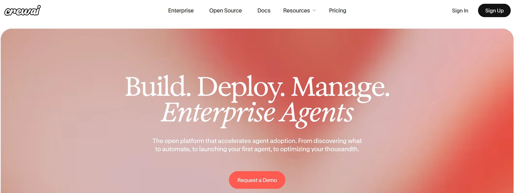 CrewAI home page