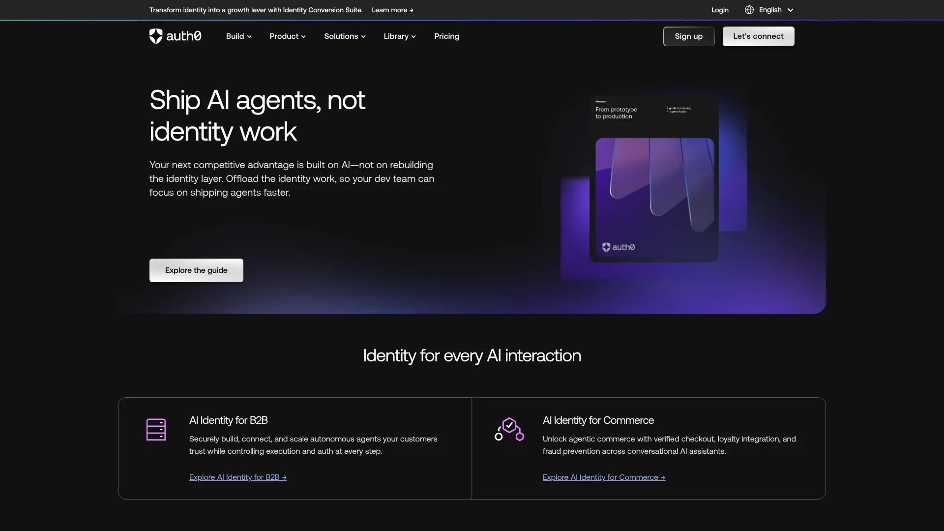 Auth0 for AI Agents homepage