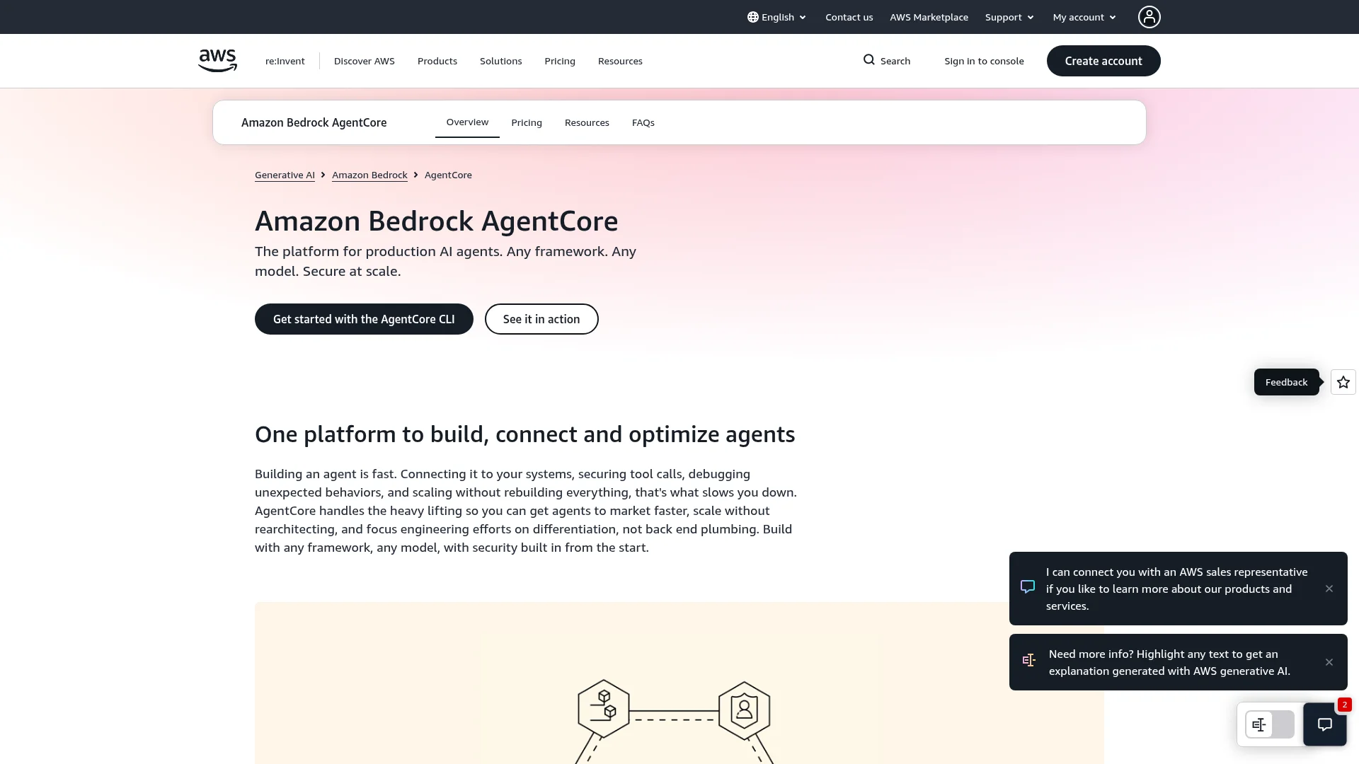 Amazon Bedrock AgentCore homepage
