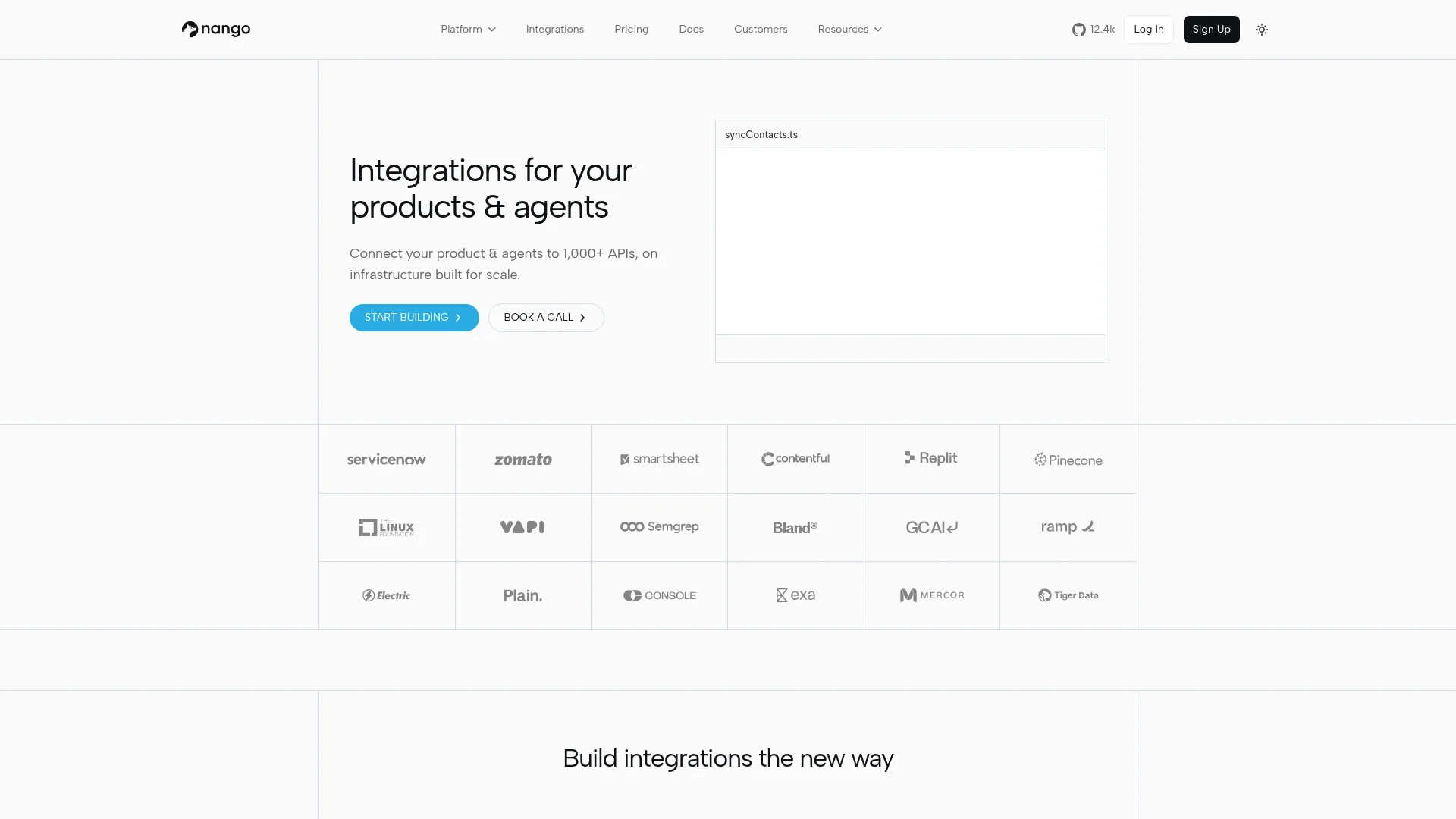 Nango homepage