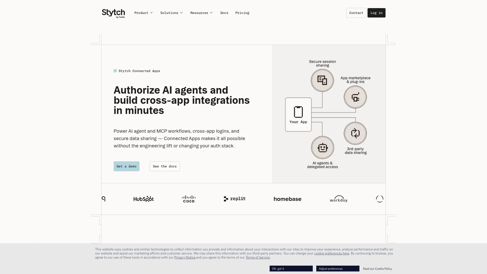 Stytch Connected Apps homepage
