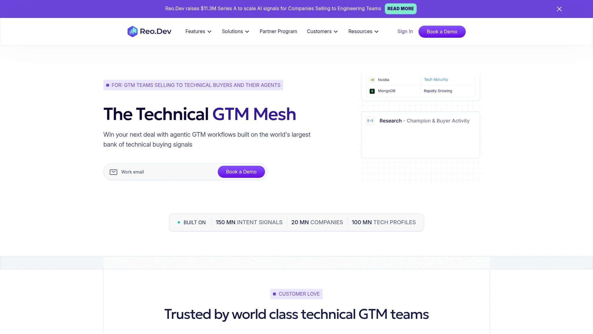 Reo.dev homepage
