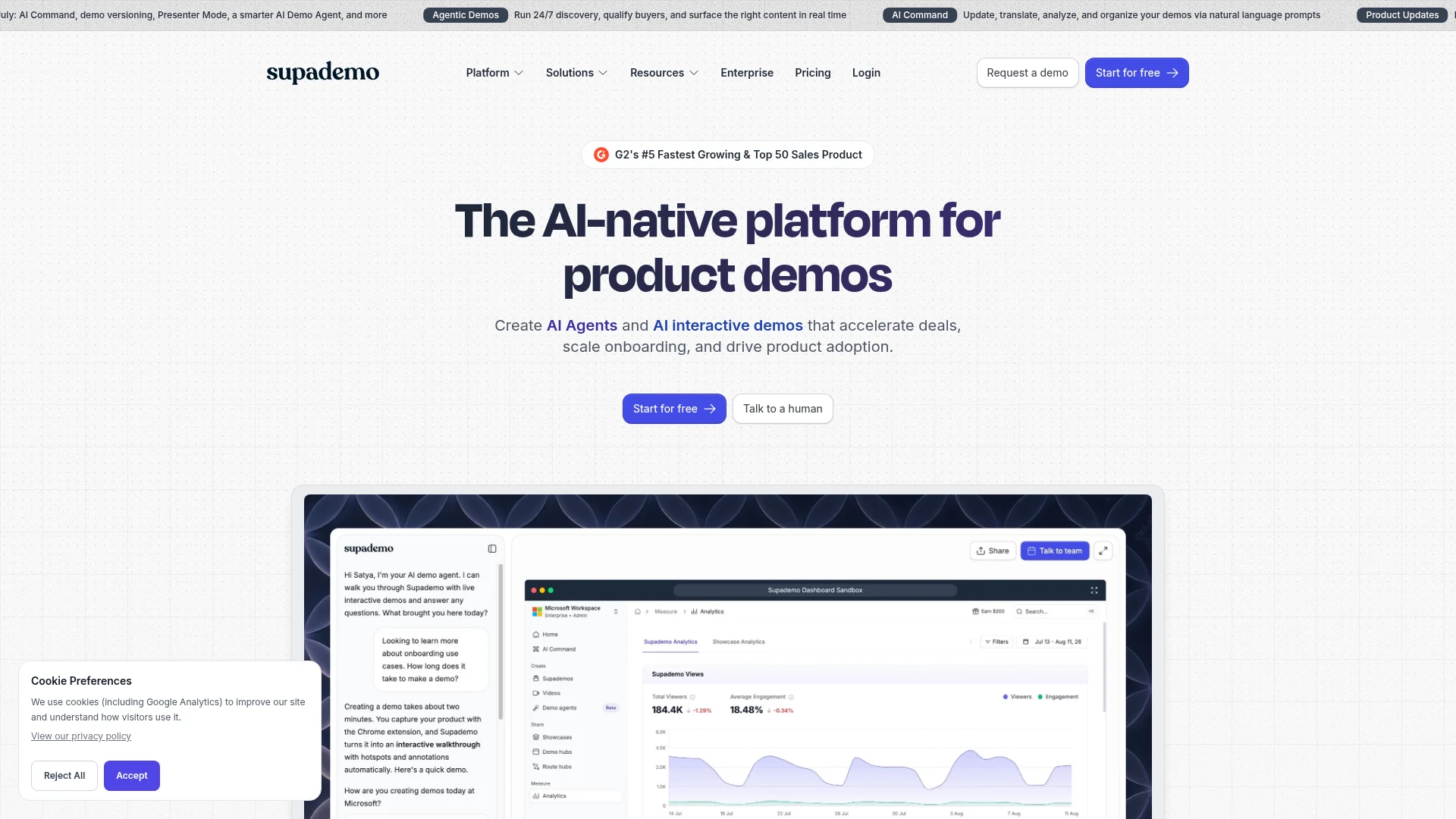 Supademo homepage