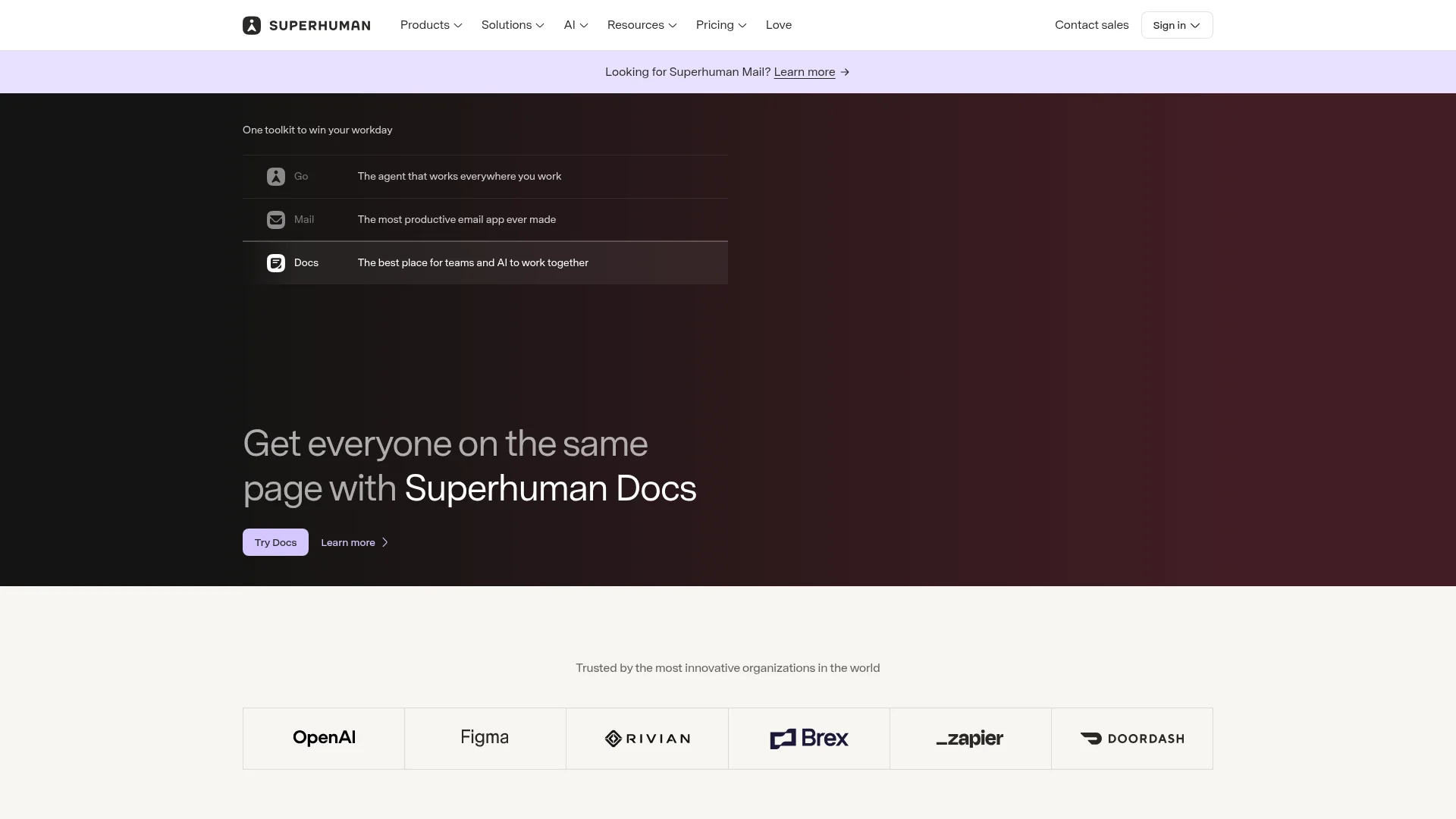 Superhuman homepage