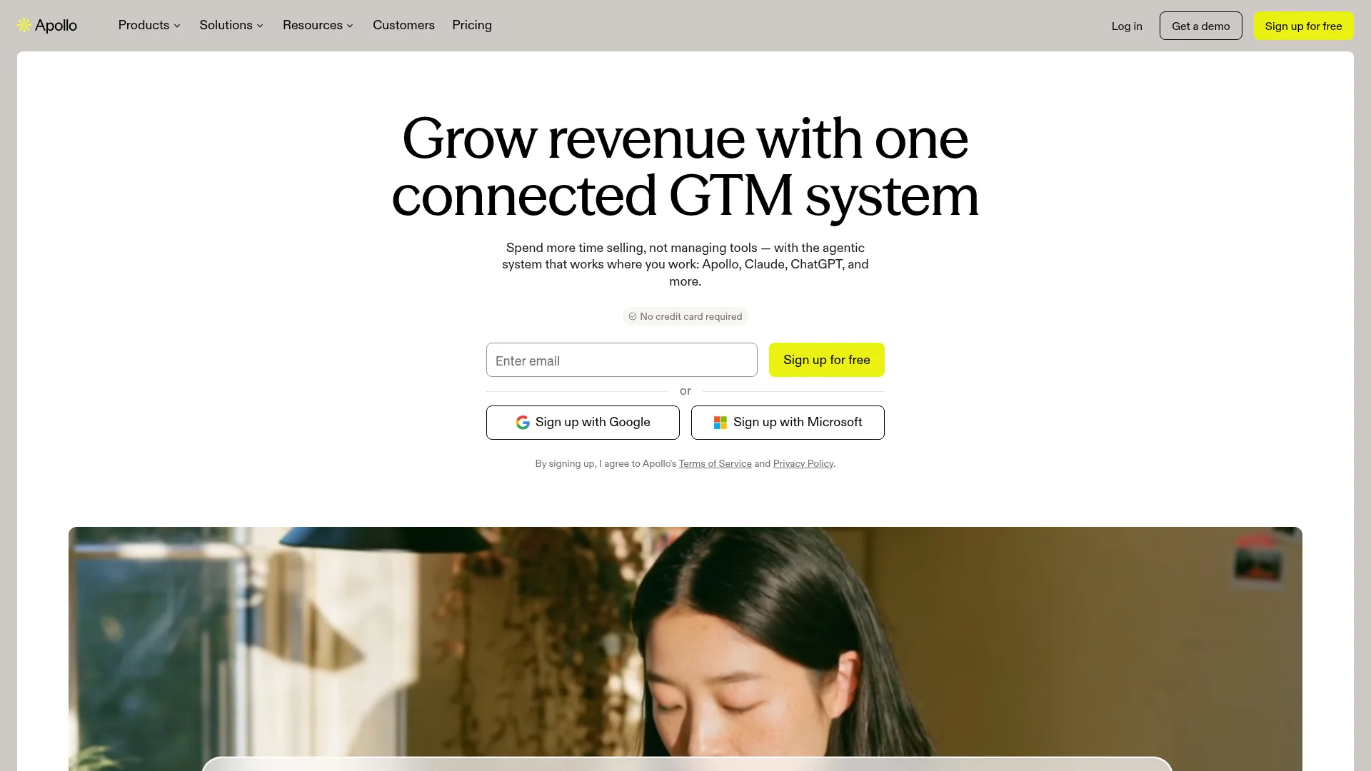 Apollo.io homepage