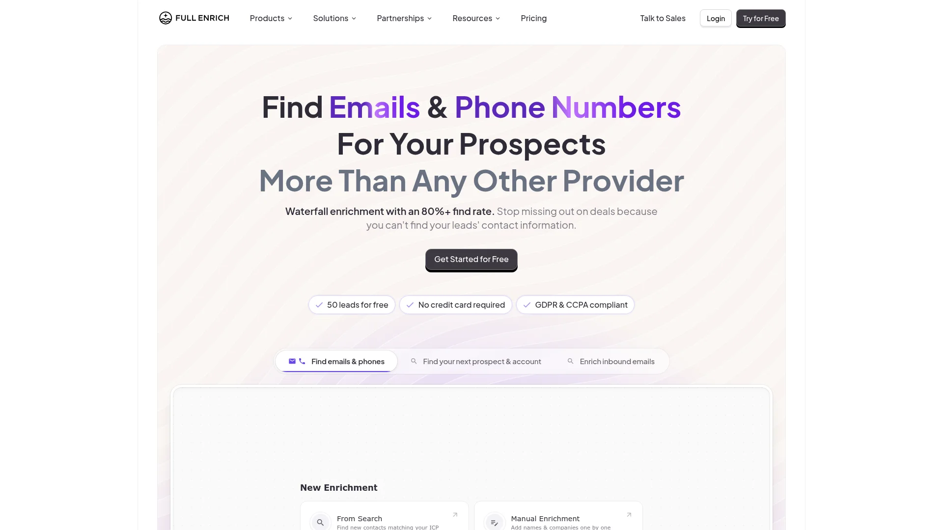 FullEnrich homepage
