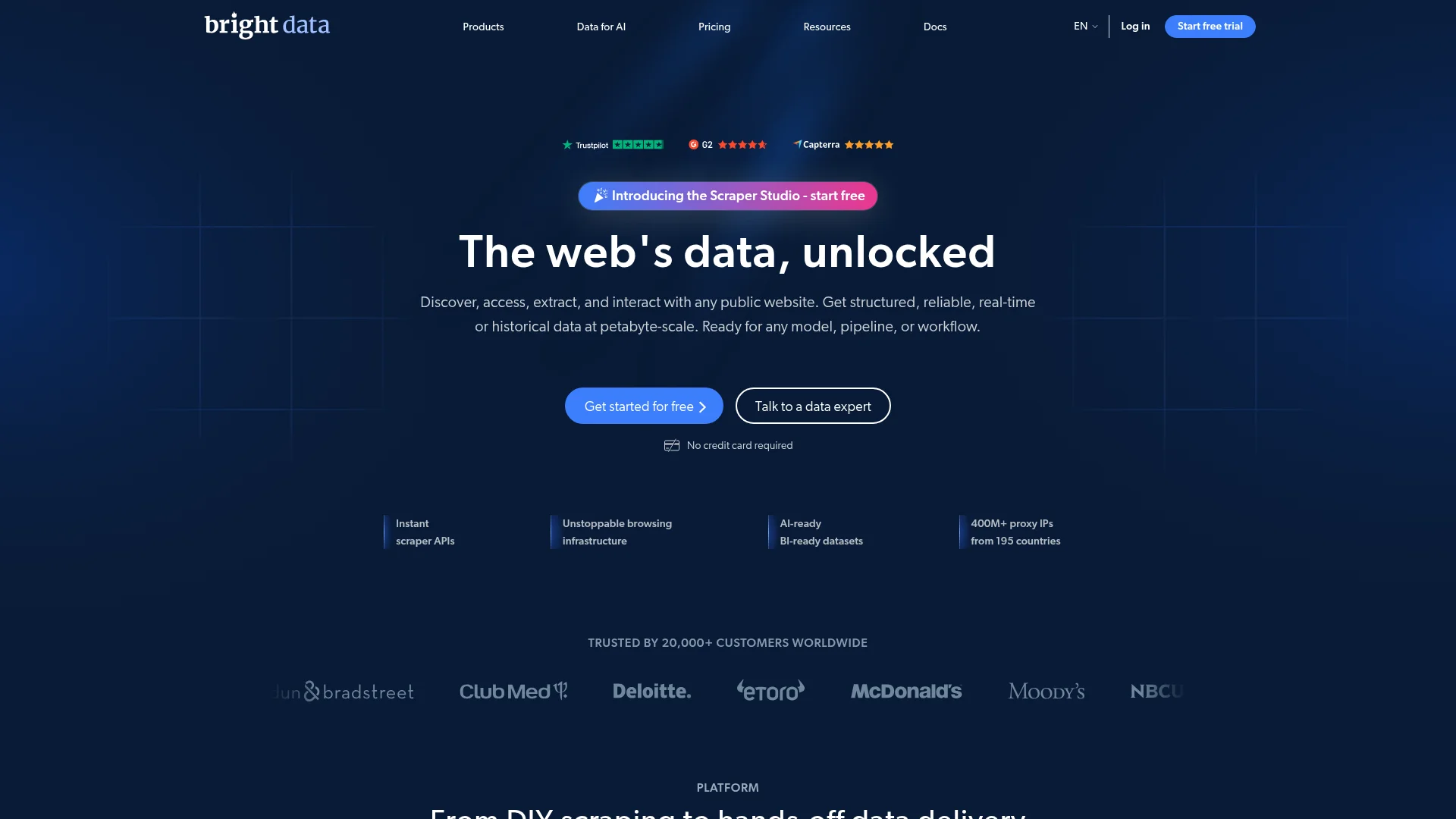 Bright Data homepage