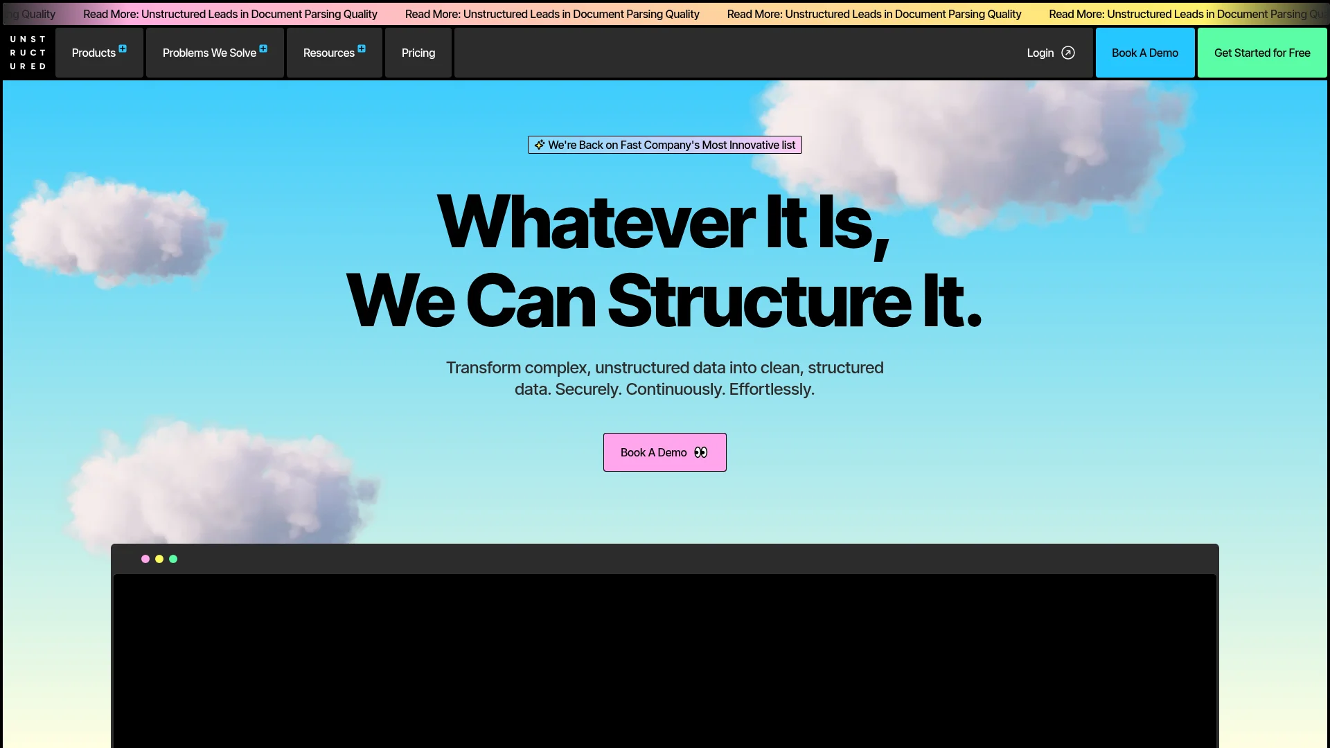 Unstructured.io homepage