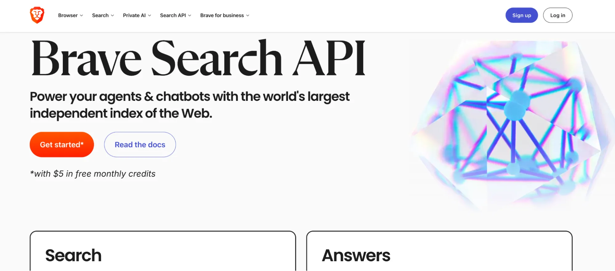 Brave Search API homepage