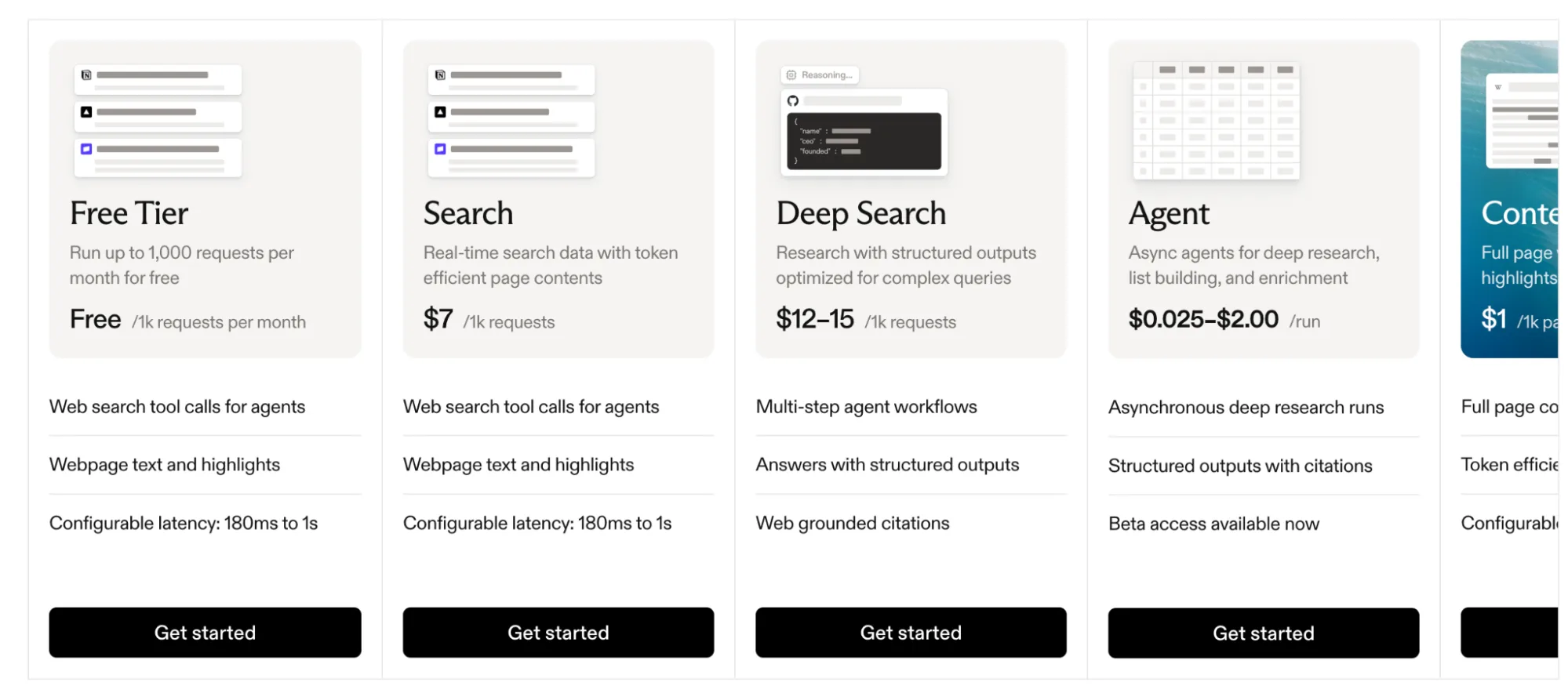 Exa pricing page