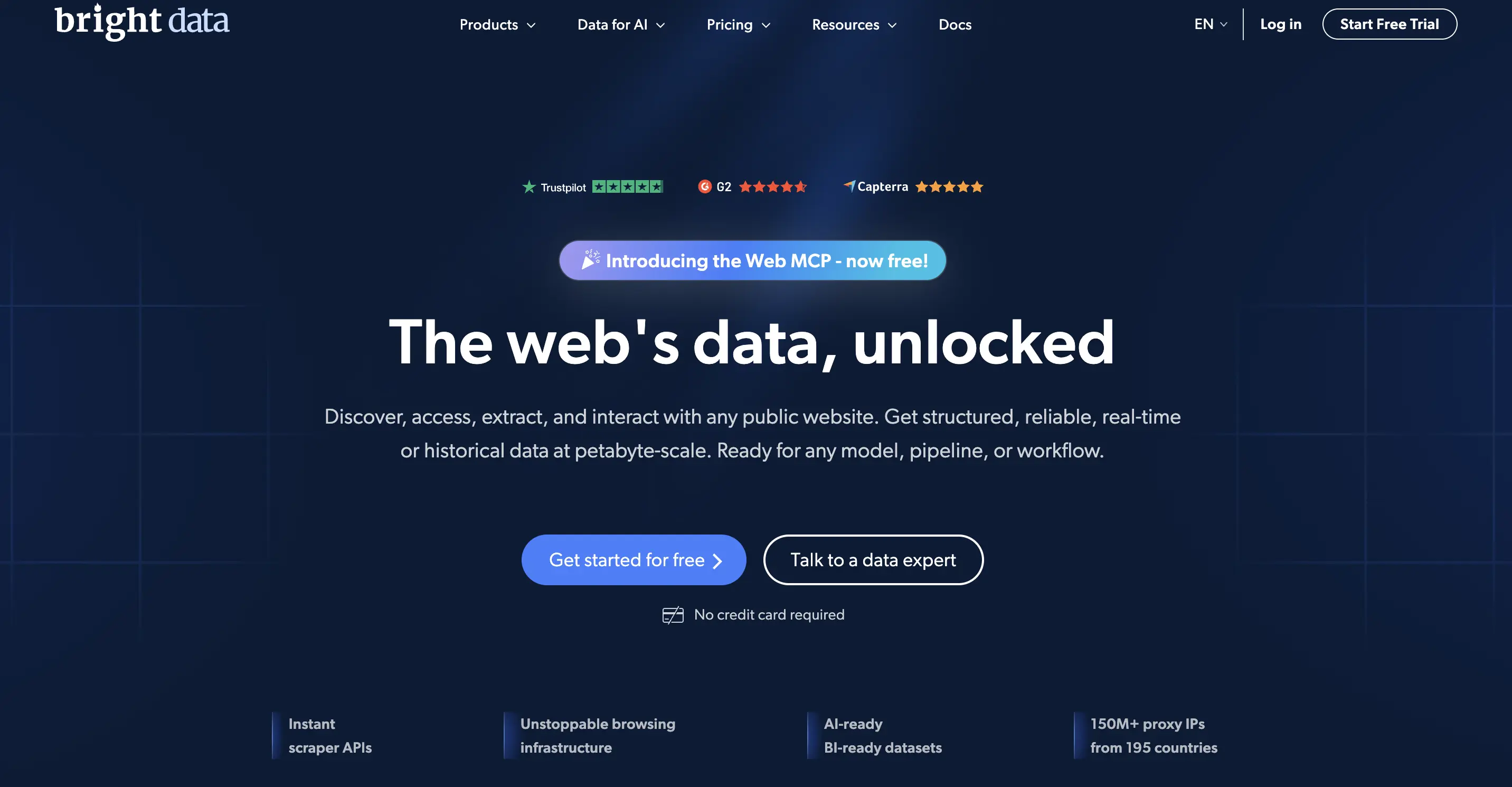 brightdata homepage screenshot