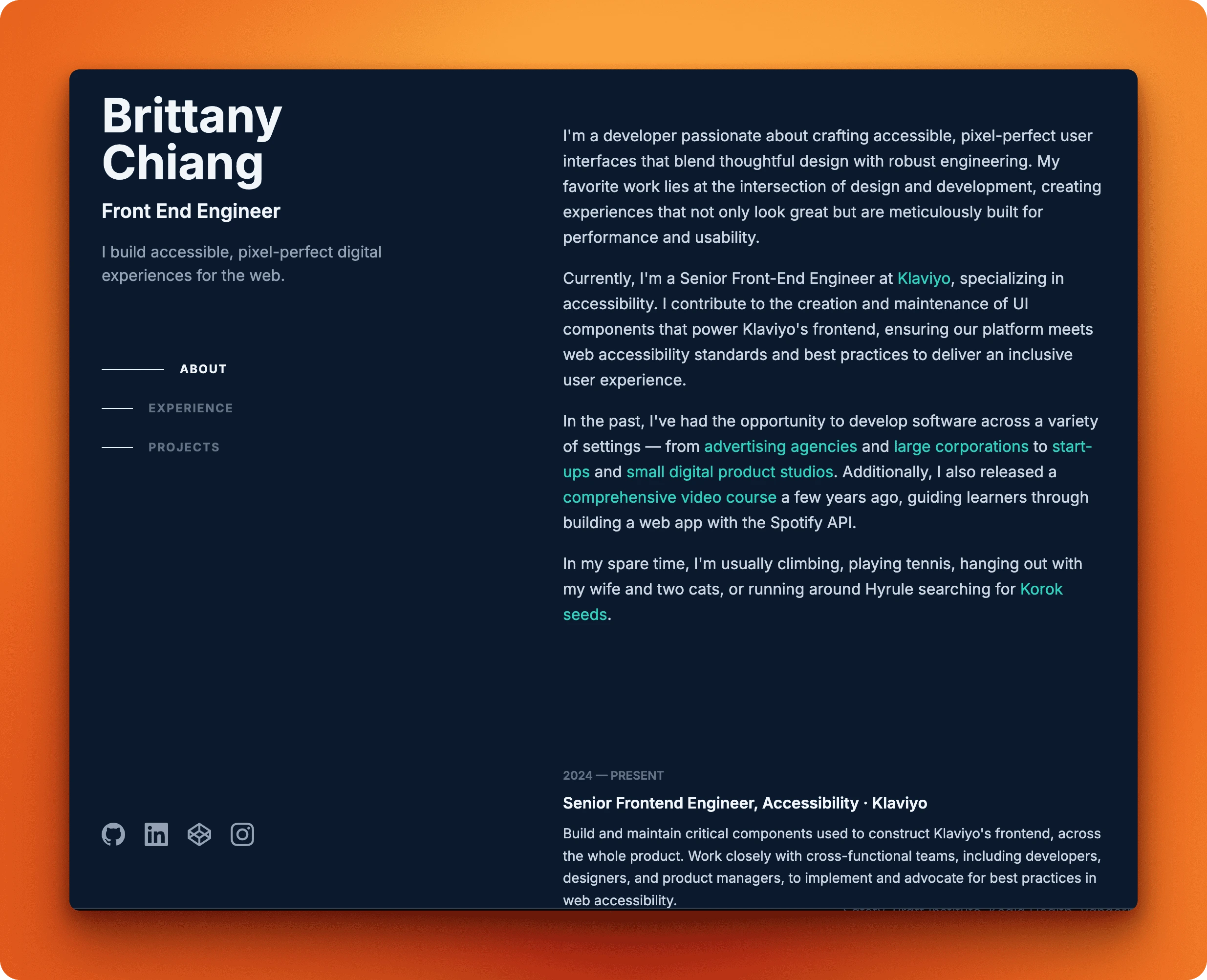Successfully cloned portfolio website generated as React app by Open Lovable