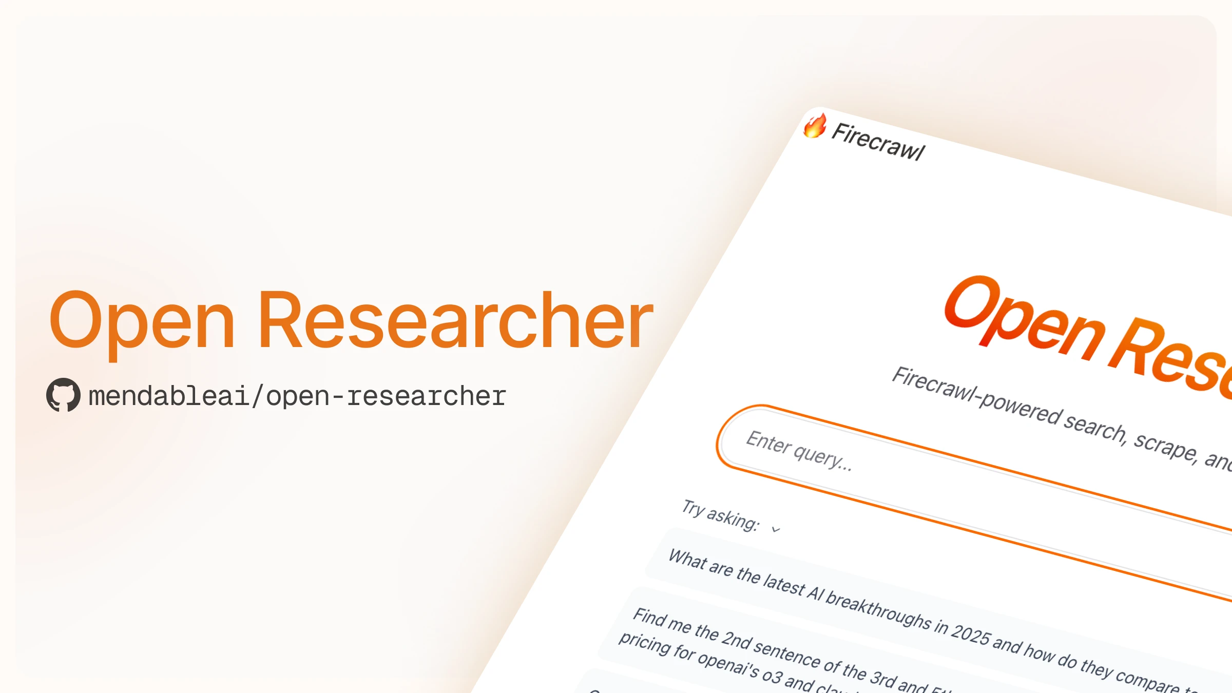 Open Researcher, our AI Agent That Uses Firecrawl Tools During Research image