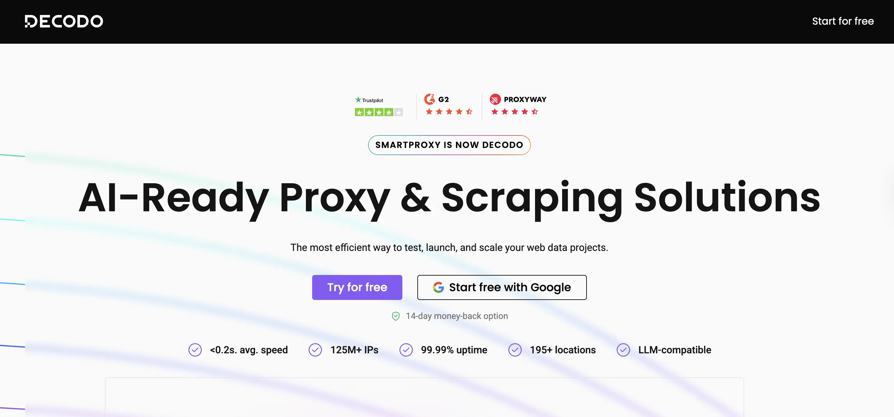 decodo homepage screenshot