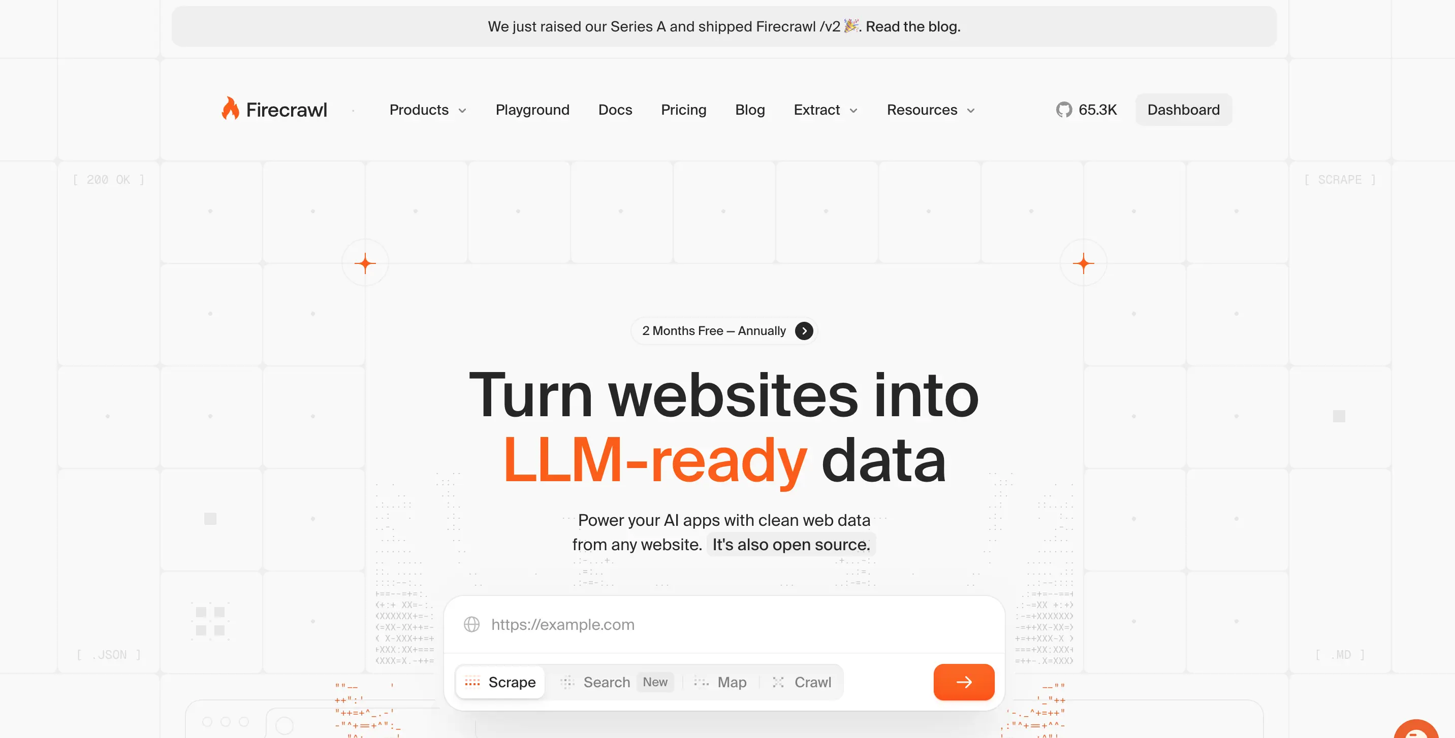 Firecrawl homepage screenshot