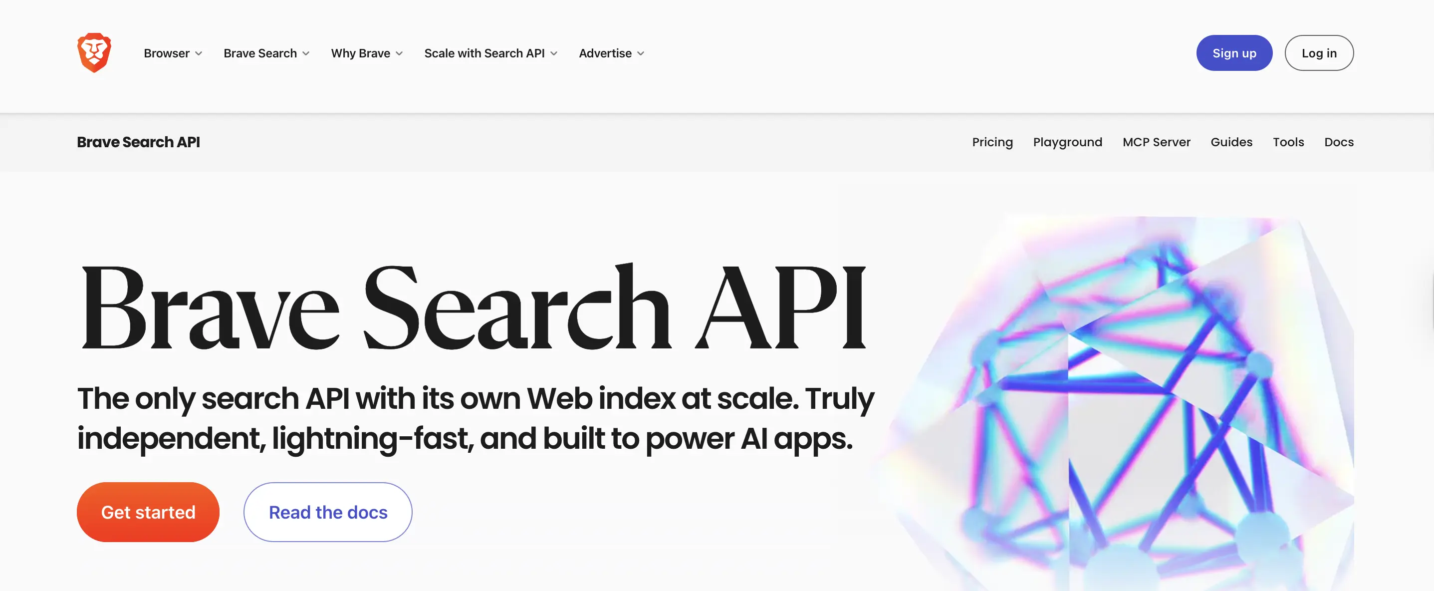 brave ai search homepage screenshot