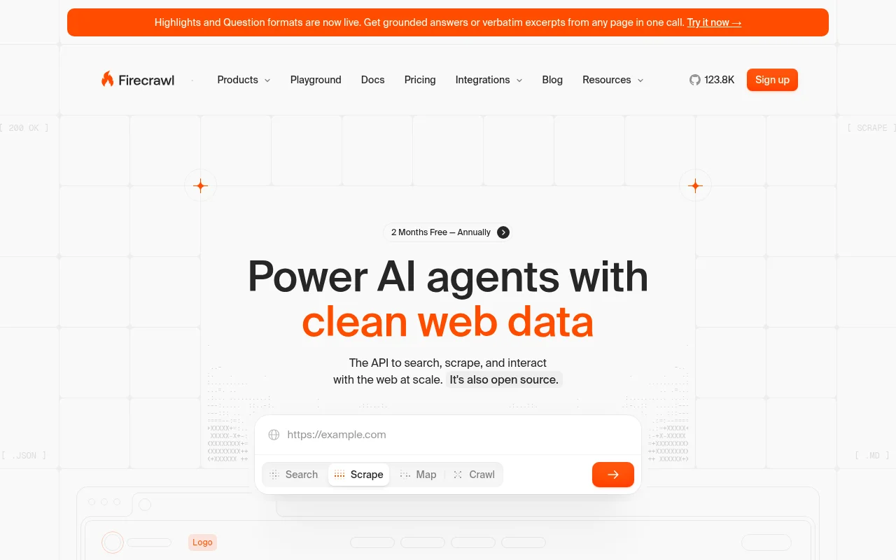 Firecrawl homepage