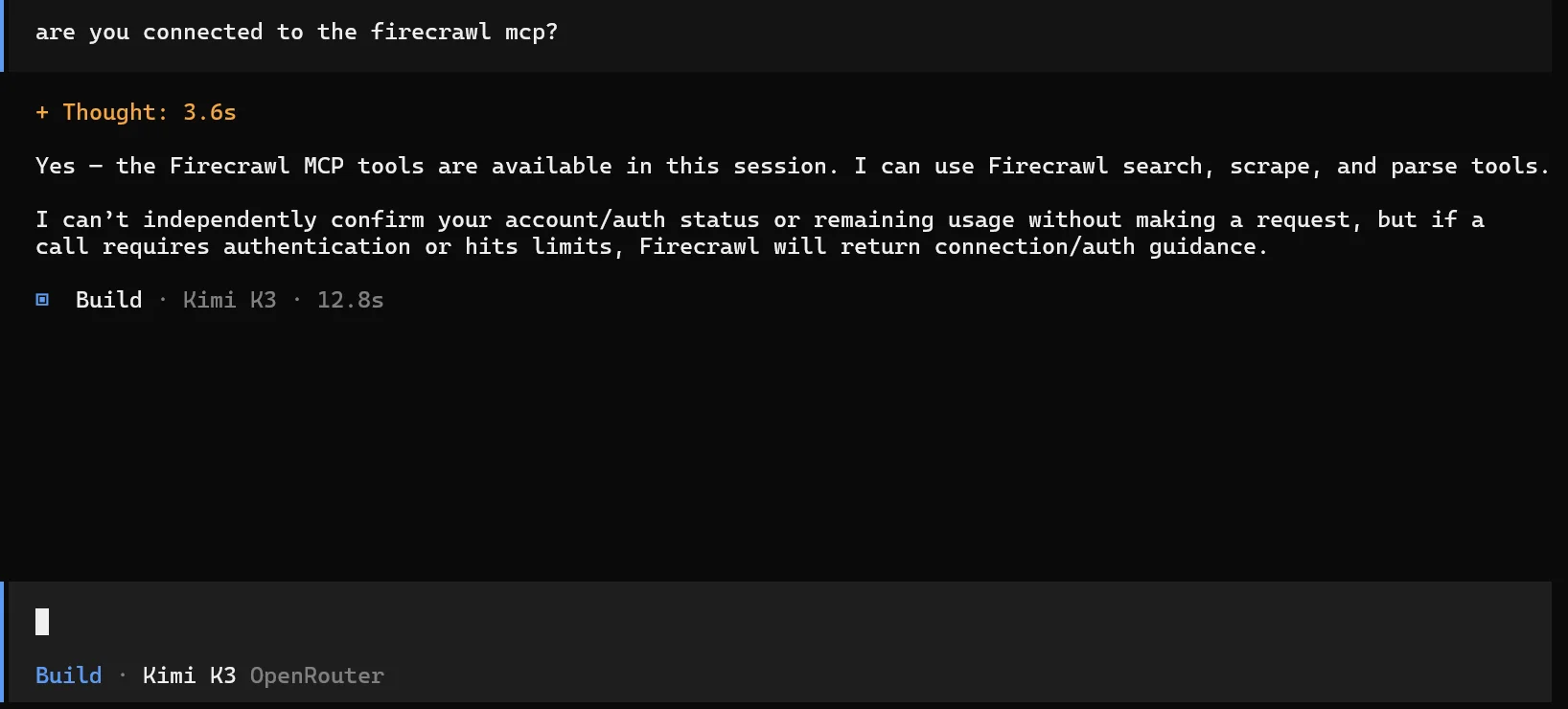 Kimi K3 confirms Firecrawl MCP access