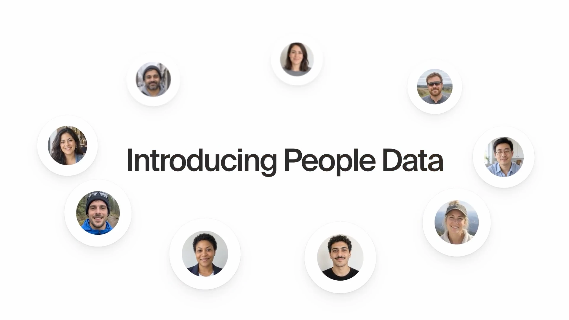 Introducing People Data, surrounded by profile photos